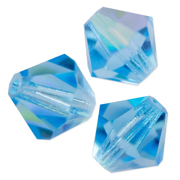 Preciosa Crystal Bicone Bead 8mm Aquamarine AB (10-Pcs)