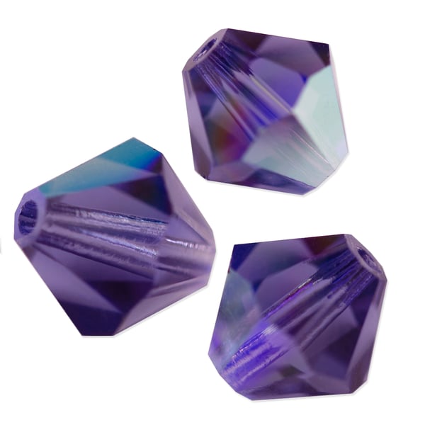 Preciosa Crystal Bicone Bead 8mm Tanzanite AB (10-Pcs)