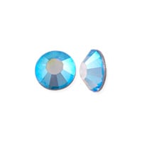 Preciosa Crystal VIVA12 Flat Back Rhinestone 4mm (SS16) Aquamarine AB (10-Pcs)