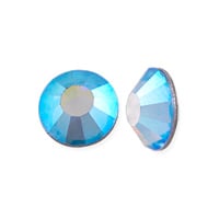 Preciosa Crystal VIVA12 Flat Back Rhinestone 6.5mm (SS30) Aquamarine AB (10-Pcs)