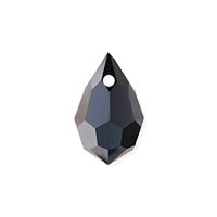 Preciosa Crystal 681 Drop Pendant 10x6mm Jet Hematite (1-Pc)