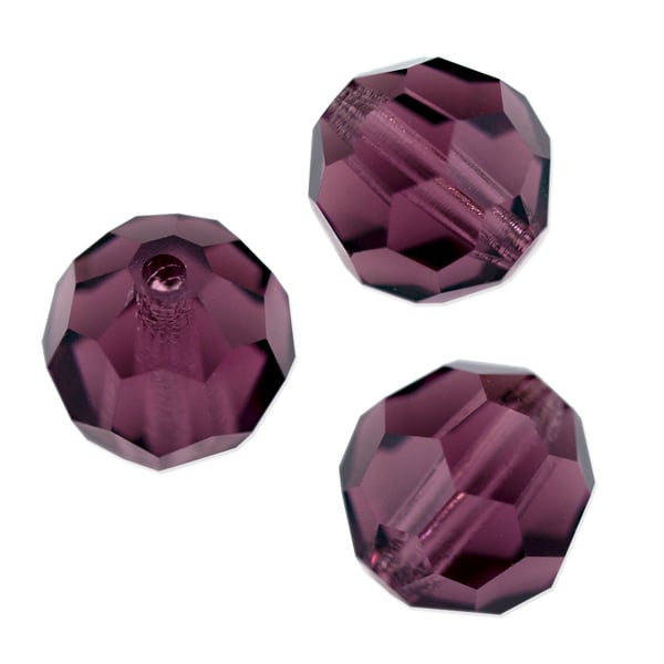 Preciosa Crystal Round Bead 3mm Amethyst (10-Pcs)