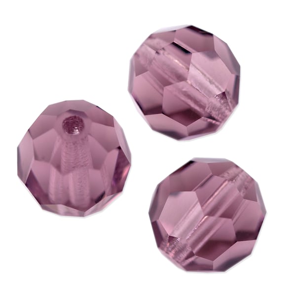 Preciosa Crystal Round Bead 4mm Light Amethyst (10-Pcs)