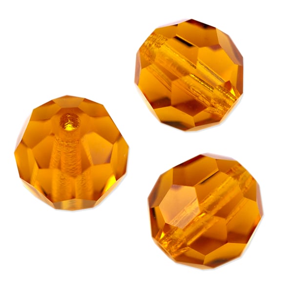 Preciosa Crystal Round Bead 4mm Topaz (10-Pcs)