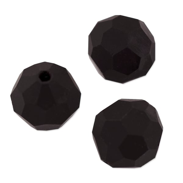 Preciosa Crystal Round Bead 6mm Matte Jet (10-Pcs)