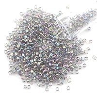 Miyuki Delica Seed Bead 11/0 Gold Luster Grey AB Transparent (3 Gram Tube)