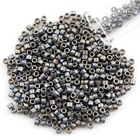 Miyuki Delica Seed Bead 11/0 Matte Grey AB (3 Gram Tube)