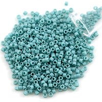 Miyuki Delica Seed Bead 11/0 Matte Opaque Glazed Luster Light Turquoise (3 Gram Tube)