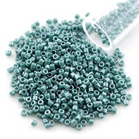 Miyuki Delica Seed Bead 11/0 Dark Turquoise Glazed Luster Opaque (3 Gram Tube)