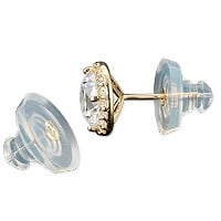 Silicone Slider Earring Backs (Disk) 14K Yellow Gold (Pair)