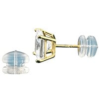 Silicone Slider Earring Backs (Mushroom) 14K Yellow Gold (Pair)