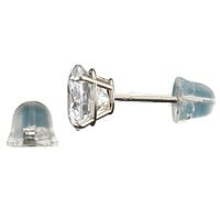 Silicone Slider Earring Backs (Bell) 14K White Gold (Pair)