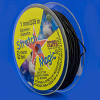 1mm Black Stretch Magic Bead Cord (25 Meters)