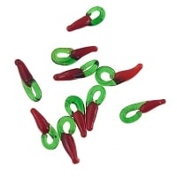 Small Glass Pepper Charm DIY Jewelry Accessory (10-Pcs)