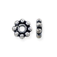 Bali Style Heishi Bead 6.5x2.5mm Sterling Silver (1-Pc)