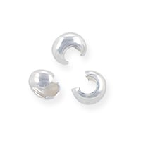 Crimp Bead Cover 3mm Sterling Silver (4-Pcs)