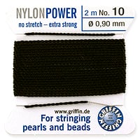 #10 Black Griffin Nylon Bead Cord (2 Meters)