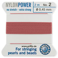 #2 Dark Pink Griffin Nylon Bead Cord (2 Meters)