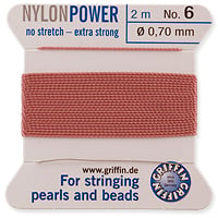 #6 Dark Pink Griffin Nylon Bead Cord (2 Meters)