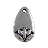 TierraCast 13x7.5mm Antique Silver Plated Lotus Petal (1-Pc)