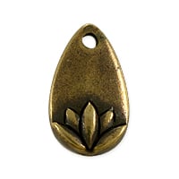 TierraCast 13x7.5mm Antique Brass Plated Lotus Petal (1-Pc)