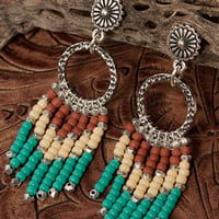 Beaded Concho Earrings