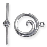 B&B Benbassat Toggle Clasp - Swirl 19x16mm Sterling Silver (Set)