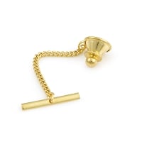 Tie Tack Clutch With Chain 10mm Gold Plated (1-Pc)